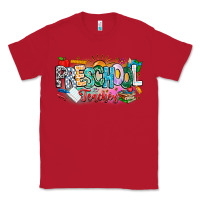 Red Precschool Teacher Classic Tee - CowhideDigitalArt