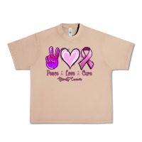 Burro Peace Love Cure Breast Cancer Urban Heavy Tee - Jasminsmagicworld