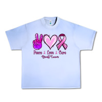 Grape Ice Peace Love Cure Breast Cancer Urban Heavy Tee - Jasminsmagicworld