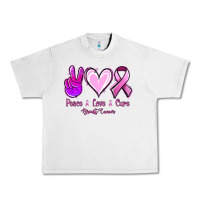 Lunar Rock Peace Love Cure Breast Cancer Urban Heavy Tee - Jasminsmagicworld