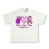 Pistachio Peace Love Cure Breast Cancer Urban Heavy Tee - Jasminsmagicworld