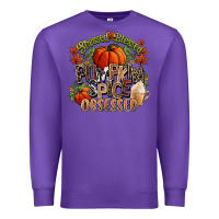 Purple Stressed blessed pumpkin spice obsessed Fall Premium Sweatshirt - NancyCooperArtShop