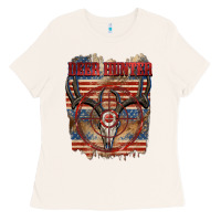 Bone Deer hunter 4th of july Ladies Tee - CowGirlArtShop