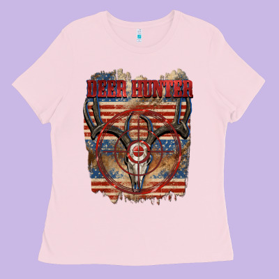 Deer Hunter 4th Of July Ladies Tee Designed By Cowgirlartshop