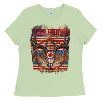 Matcha Deer hunter 4th of july Ladies Tee - CowGirlArtShop