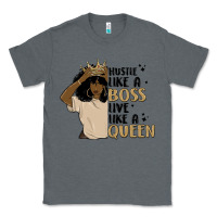 Charcoal Heather hustle like a boss live like a queen Classic Tee - MaliasSmallBusiness