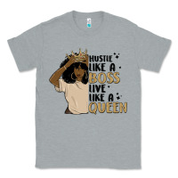 Heather Grey hustle like a boss live like a queen Classic Tee - MaliasSmallBusiness
