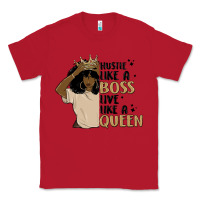 Red hustle like a boss live like a queen Classic Tee - MaliasSmallBusiness