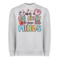Heather Grey it takes a big heart for shape little minds Heavyweight Sweatshirt - MaliasSmallBusiness