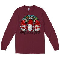 Burgundy merry Christmas Gnomes Rainbow Long Sleeve Tee - JahusDesignShop