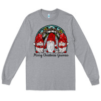 Heather Grey merry Christmas Gnomes Rainbow Long Sleeve Tee - JahusDesignShop