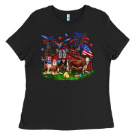 Black Barn farm animals 4th of July Ladies Tee - Neo Western