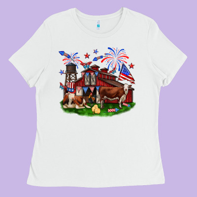 Barn Farm Animals 4th Of July Ladies Tee Designed By Neo Western