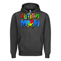 Charcoal Heather autism mom Zipper Hoodie - Artiststas