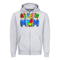 Heather Grey autism mom Zipper Hoodie - Artiststas