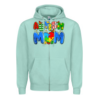 Seafoam autism mom Zipper Hoodie - Artiststas