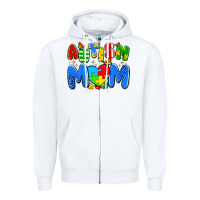 White autism mom Zipper Hoodie - Artiststas