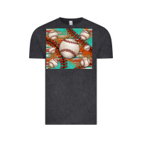 Vintage Black baseball turquoise serape glitter tumbler Vintage Tee - Jasminsmagicworld