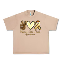 Burro Peace Love Cure Bone Cancer Urban Heavy Tee - Jasminsmagicworld