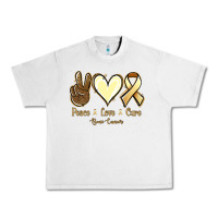 Lunar Rock Peace Love Cure Bone Cancer Urban Heavy Tee - Jasminsmagicworld