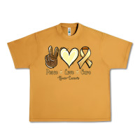 Peanut Butter Peace Love Cure Bone Cancer Urban Heavy Tee - Jasminsmagicworld