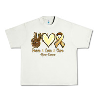 Pistachio Peace Love Cure Bone Cancer Urban Heavy Tee - Jasminsmagicworld