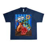 Navy hanukkah table with oil pitcher Urban Heavy Tee - AdoDesignShop