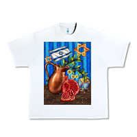 White hanukkah table with oil pitcher Urban Heavy Tee - AdoDesignShop