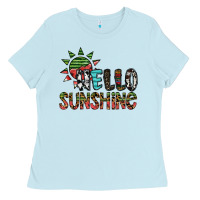 Baby Blue hello sunshine Ladies Tee - SublimationCraftShop