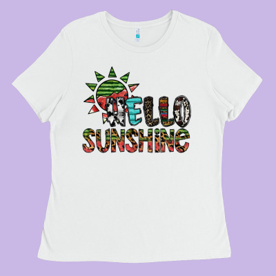 Hello Sunshine Ladies Tee Designed By Sublimationcraftshop