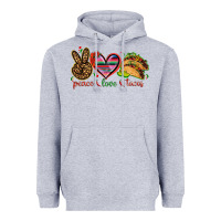 Heather Grey Peace love tacos Heavyweight Hoodie - NancyCooperArtShop