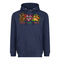 Navy Peace love tacos Heavyweight Hoodie - NancyCooperArtShop