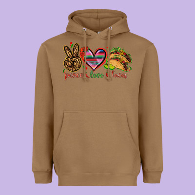 Peace Love Tacos Heavyweight Hoodie Designed By Nancycooperartshop