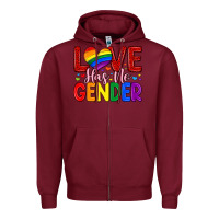 Burgundy love has no gender Zipper Hoodie - Artiststas