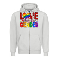 Dove Grey love has no gender Zipper Hoodie - Artiststas