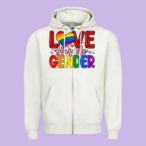Love Has No Gender Zipper Hoodie Designed By Artiststas