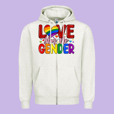 Love Has No Gender Zipper Hoodie Designed By Artiststas