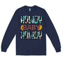Navy western howdy baby howdy Long Sleeve Tee - NancyCooperArtShop