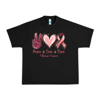 Black Peace Love Cure Uterine Cancer Urban Heavy Tee - Jasminsmagicworld