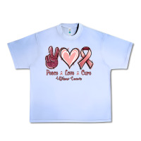 Grape Ice Peace Love Cure Uterine Cancer Urban Heavy Tee - Jasminsmagicworld