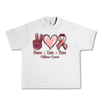 Lunar Rock Peace Love Cure Uterine Cancer Urban Heavy Tee - Jasminsmagicworld