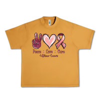 Peanut Butter Peace Love Cure Uterine Cancer Urban Heavy Tee - Jasminsmagicworld
