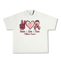 Pistachio Peace Love Cure Uterine Cancer Urban Heavy Tee - Jasminsmagicworld