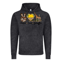 Vintage Black Peace Love Giraffes Vintage Hoodie - LillyAllenDesigns