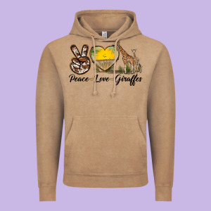 Peace Love Giraffes Vintage Hoodie Designed By Lillyallendesigns