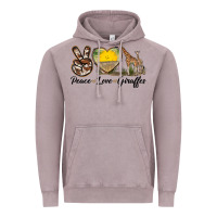 Vintage Zinc Peace Love Giraffes Vintage Hoodie - LillyAllenDesigns