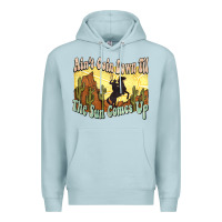 Blue Mist Ain't goin down til the sun comes up Cowboy Premium Hoodie - HowdyJamesFarm