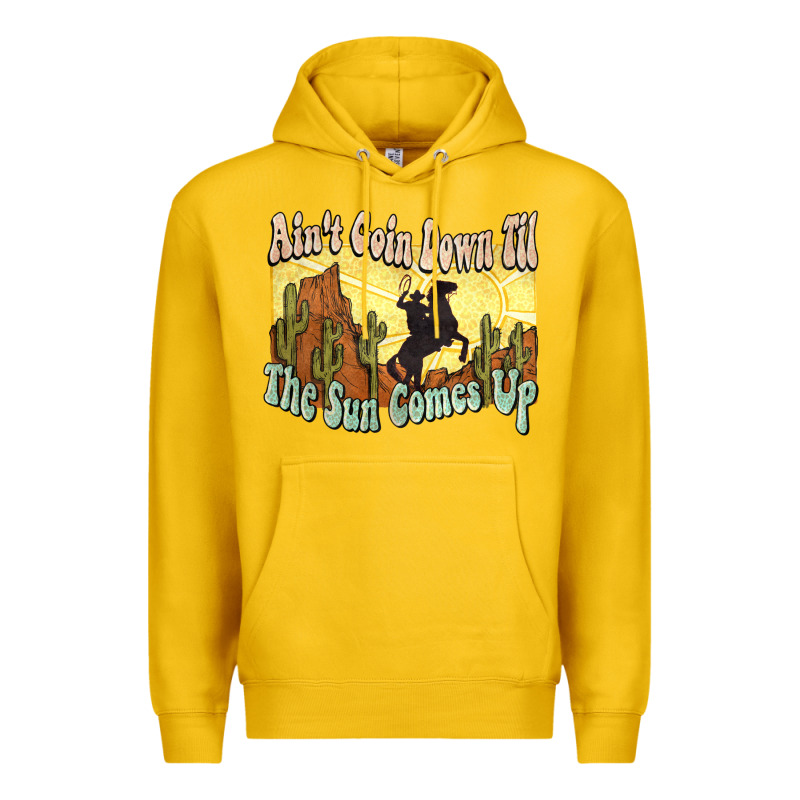 Ain't Goin Down Til The Sun Comes Up Cowboy Premium Hoodie by HowdyJamesFarm | Teevron