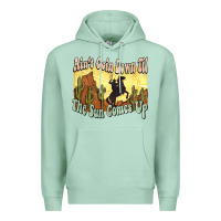 Seafoam Ain't goin down til the sun comes up Cowboy Premium Hoodie - HowdyJamesFarm