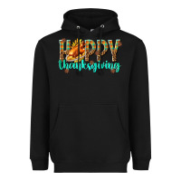 Black Happy Thanksgiving with Turkey Heavyweight Hoodie - texasbilliewilder